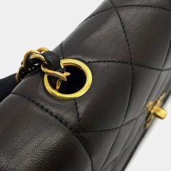 Pre Owned Chanel Diana Chain shoulder Bag Black Lambskin Size 22