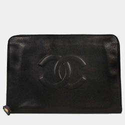 Pre Owned Chanel Black Calfskin Clutch Bag