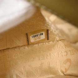 Pre Owned Chanel Khaki Lambskin Choco Bar Shoulder Bag