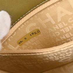 Pre Owned Chanel Khaki Lambskin Choco Bar Shoulder Bag