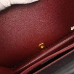 Pre Owned حقيبة كتف شانيل شريط قفل صغير جلد حمل سوداء