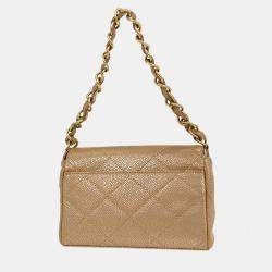 Pre Owned Chanel Beige Calfskin Handbag