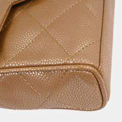 Pre Owned Chanel Beige Calfskin Handbag