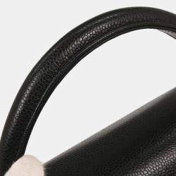 Pre Owned حقيبة شانيل حقيبة يد علوية جلد العجل أسود