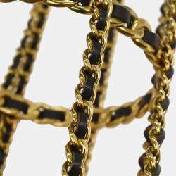 Pre Owned Chanel Gold Black Bottle Holder Shoulder Bag