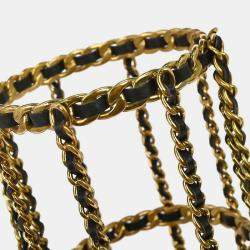 Pre Owned Chanel Gold Black Bottle Holder Shoulder Bag