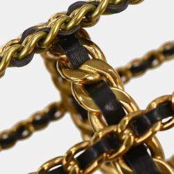 Pre Owned Chanel Gold Black Bottle Holder Shoulder Bag