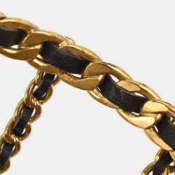 Pre Owned Chanel Gold Black Bottle Holder Shoulder Bag