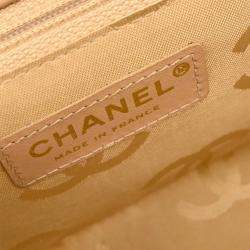 Pre Owned Chanel Beige Calfskin Wild Stitch Shoulder Bag