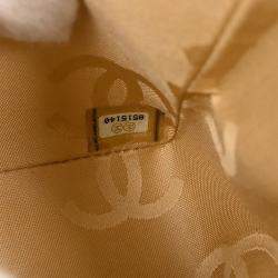 Pre Owned Chanel Beige Calfskin Wild Stitch Shoulder Bag