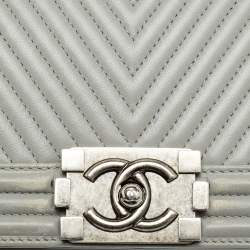 Pre Owned حقيبة شانيل بوي نيو جلد متعرج وردية بقلاب متوسطة