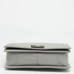 Pre Owned حقيبة شانيل بوي نيو جلد متعرج وردية بقلاب متوسطة