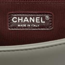 Pre Owned حقيبة شانيل بوي نيو جلد متعرج وردية بقلاب متوسطة