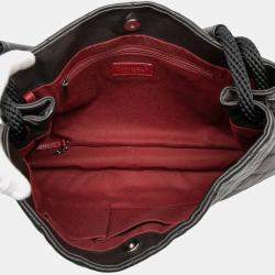 Pre Owned Chanel Black Medium Quilted Calfskin Yacht Expandable Zip Tote