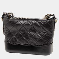 مملوكة مسبقًا Chanel Black Small Quilted Lambskin Gabrielle Hobo