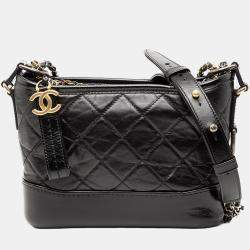 مملوكة مسبقًا Chanel Black Small Quilted Lambskin Gabrielle Hobo