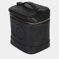 Pre Owned Chanel Vintage Black Caviar CC Vanity Case