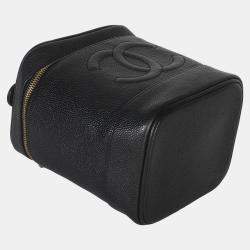 Pre Owned Chanel Vintage Black Caviar CC Vanity Case