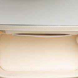 Pre Owned Chanel White Small Quilted Lambskin Vanity Case with Chain