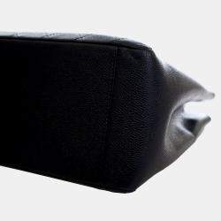 Pre Owned حقيبة يد شانيل تسوق كافيار كبيرة سوداء