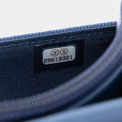 Pre Owned Chanel Blue Denim Fringe Coco Wallet On Chain