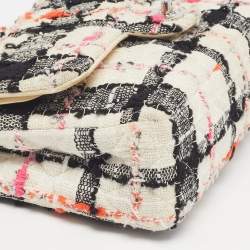 Pre Owned Chanel Classic Double Medium Multicolor Quilted Tweed Flap Bag