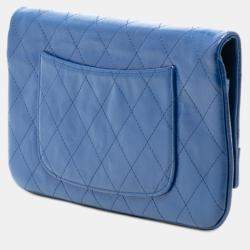Pre Owned Chanel Blue Small Bicolor Aged Calfskin 31 Clutch