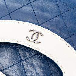 Pre Owned Chanel Blue Small Bicolor Aged Calfskin 31 Clutch