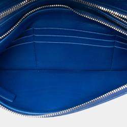 Pre Owned Chanel Blue Small Bicolor Aged Calfskin 31 Clutch