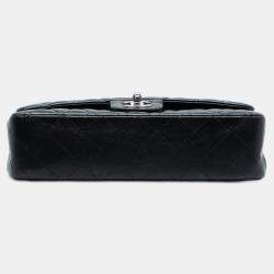 Pre Owned حقيبة شانيل غطاء مزدوج كلاسيكي ميديم جلد خروف أسود