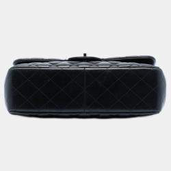 Pre Owned Chanel Black Jumbo Classic Lambskin Double Flap