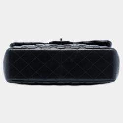 Pre Owned Chanel Black Jumbo Classic Lambskin Double Flap