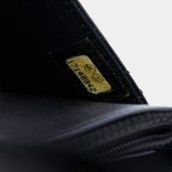 Pre Owned محفظة شانيال سلسلة جلد براءة مرصعة سوداء