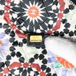 Pre Owned Chanel Blue Paris Dubai Large CC Quilted Lambskin O Case Clutch