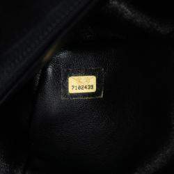 Pre Owned Chanel Black CC Choco Bar Suede Stitched Chain Flap