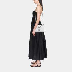 Pre Owned Chanel White Medium Lambskin 19 Flap