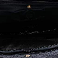 Pre Owned حقيبة شانيل سوداء متوسطة كلاسيك كافيار دابل فلاب
