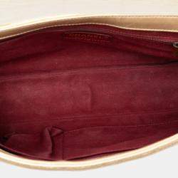 Pre Owned حقيبة شانيل فلاب بونديشيري جلد العجل المتوسطة المبطنة ذهبية اللون