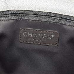 Pre Owned Chanel White Caviar Grand Shopping Tote