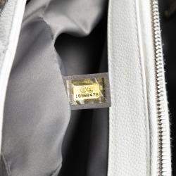 Pre Owned Chanel White Caviar Grand Shopping Tote