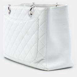 Pre Owned Chanel White Caviar Grand Shopping Tote