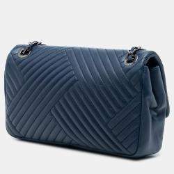 Pre Owned Chanel Blue Small Lambskin CC Crossing Flap