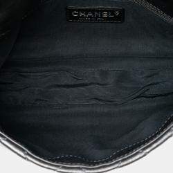 Pre Owned Chanel Grey Small Quilted Metallic Aged Calfskin Chain Me Flap