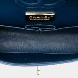 Pre Owned حقيبة شانيل كلاسيك متوسط جلد العجل الممزوج كامليا مزدوجة الغطاء