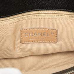 Pre Owned حقيبة يد شانيل سوفت سي سي جلد كافيار مبطن أسود