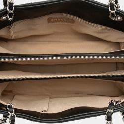 Pre Owned حقيبة يد شانيل سوفت سي سي جلد كافيار مبطن أسود