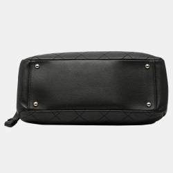 Pre Owned حقيبة يد شانيل سوفت سي سي جلد كافيار مبطن أسود