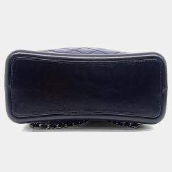 Pre Owned Chanel Navy Blue Leather Gabrielle Backpack Medium