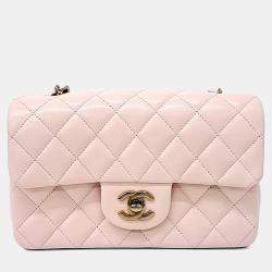 مملوكة مسبقًا Chanel Pink Leather Classic New Mini Crossbody Bag