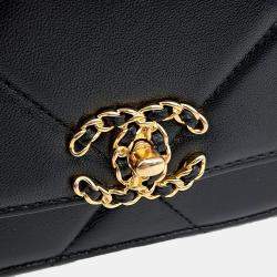 Pre Owned Chanel Black Leather Lambskin WOC 19 Mini Crossbody Bag